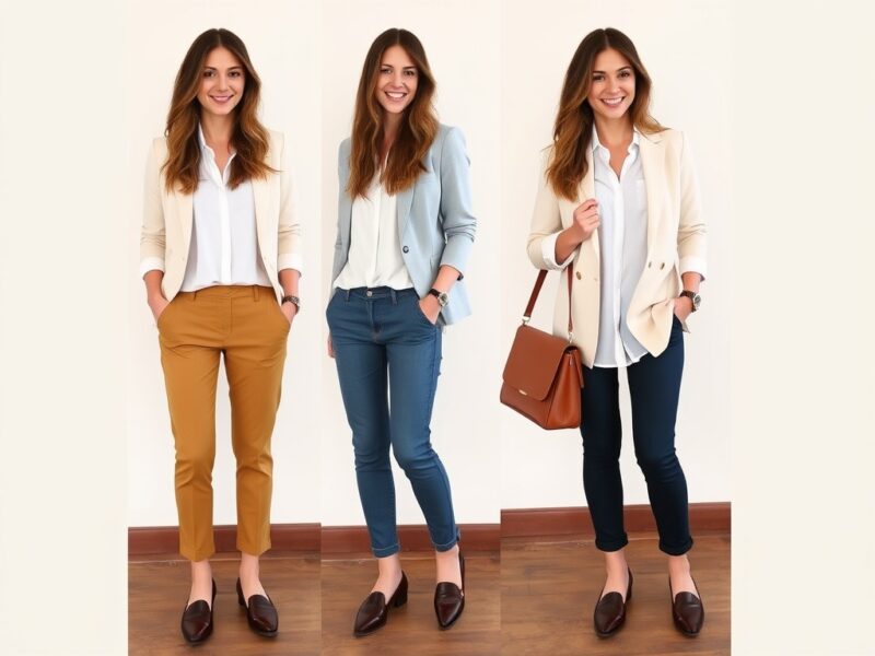 Ladies dressed in a smart casual outfit perfect for back-to-school.