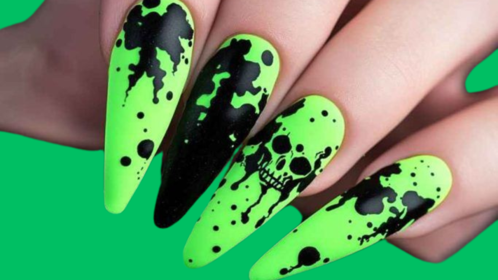 Ghoulish Green Nails