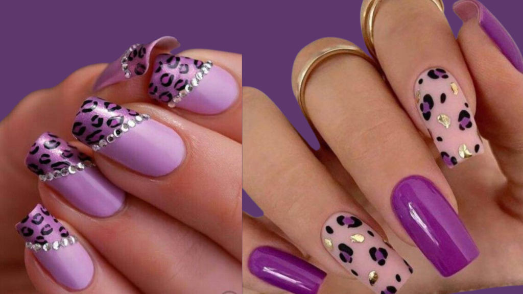 Bold leopard print nails.