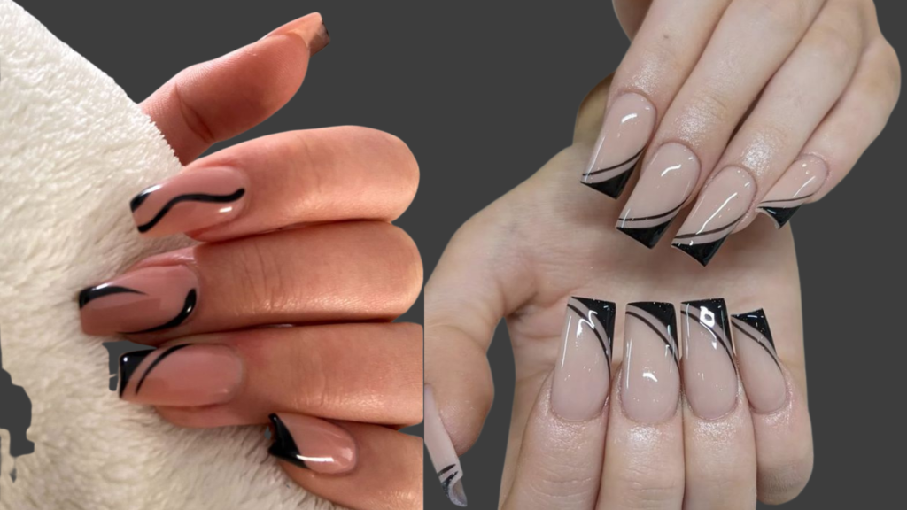 Tips placed on one side of each nail.