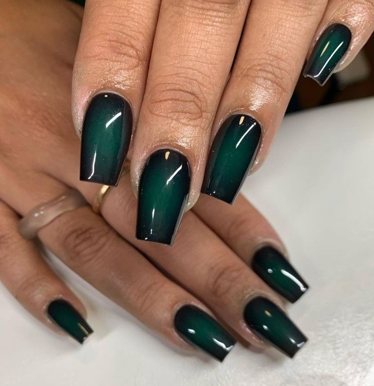 Translucent green nails, showcasing a subtle and ethereal look. #translucentnails #greennails #sheernails