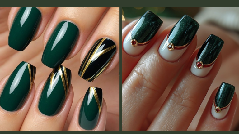 Dark green nails for any season.