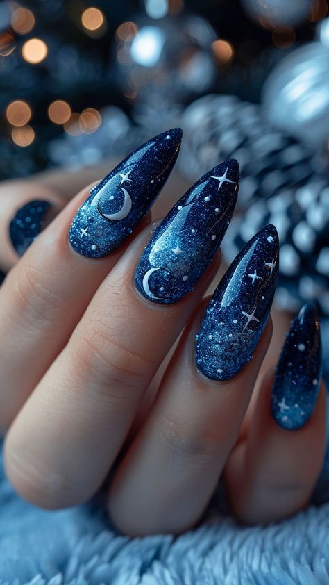 Galaxy Winter Nails