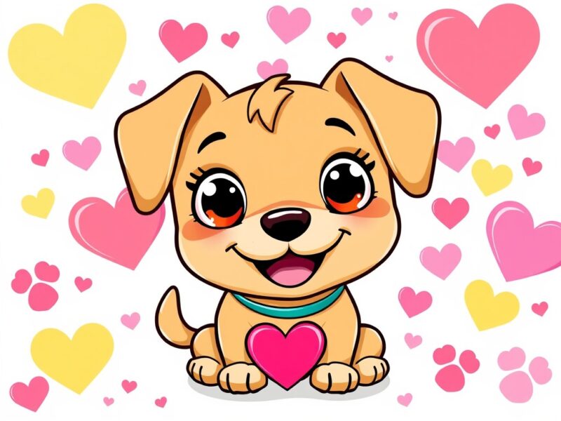 A charming Valentine's Day wallpaper featuring an adorable dog.