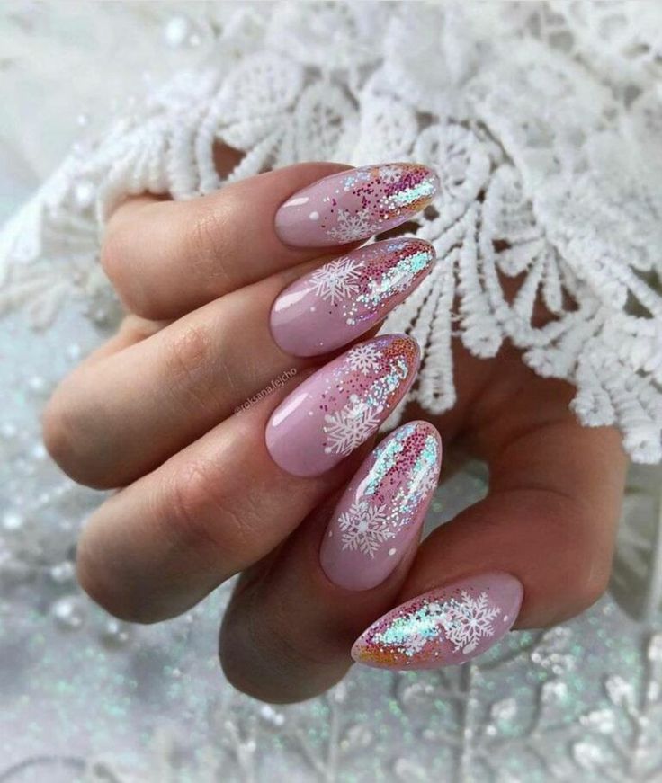 A hand displays nails with a chunky glitter overlay, creating a textured and eye-catching winter nail look. #ChunkyGlitter #OverlayNails #WinterGlamour #TexturedMani