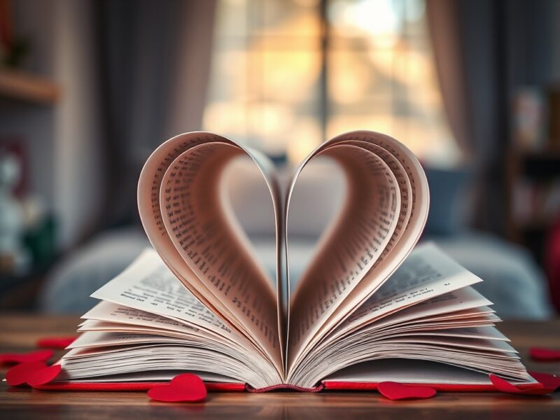 Heart Book Pages Valentine’s Day Wallpaper