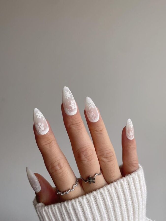 Unique textured white nails 