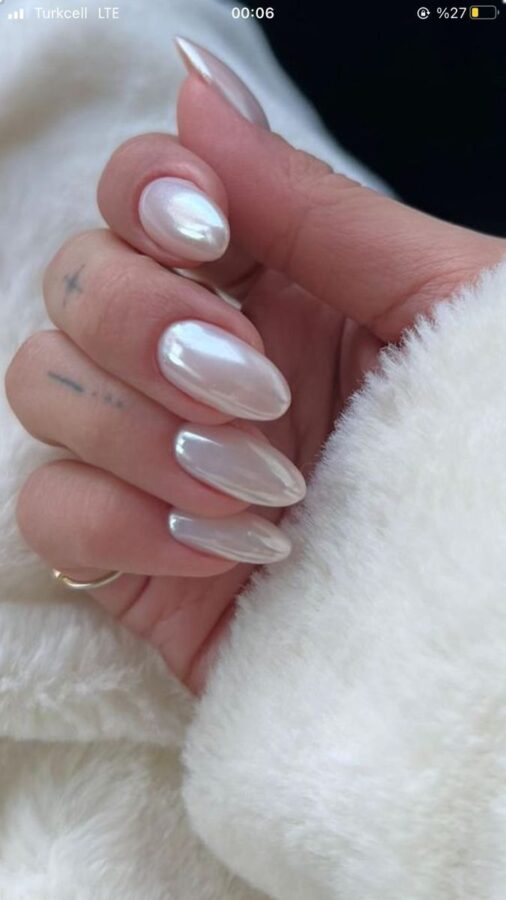 Velvet nails with a soft dreamy texture, perfect for adding a touch of luxury and warmth to any look.