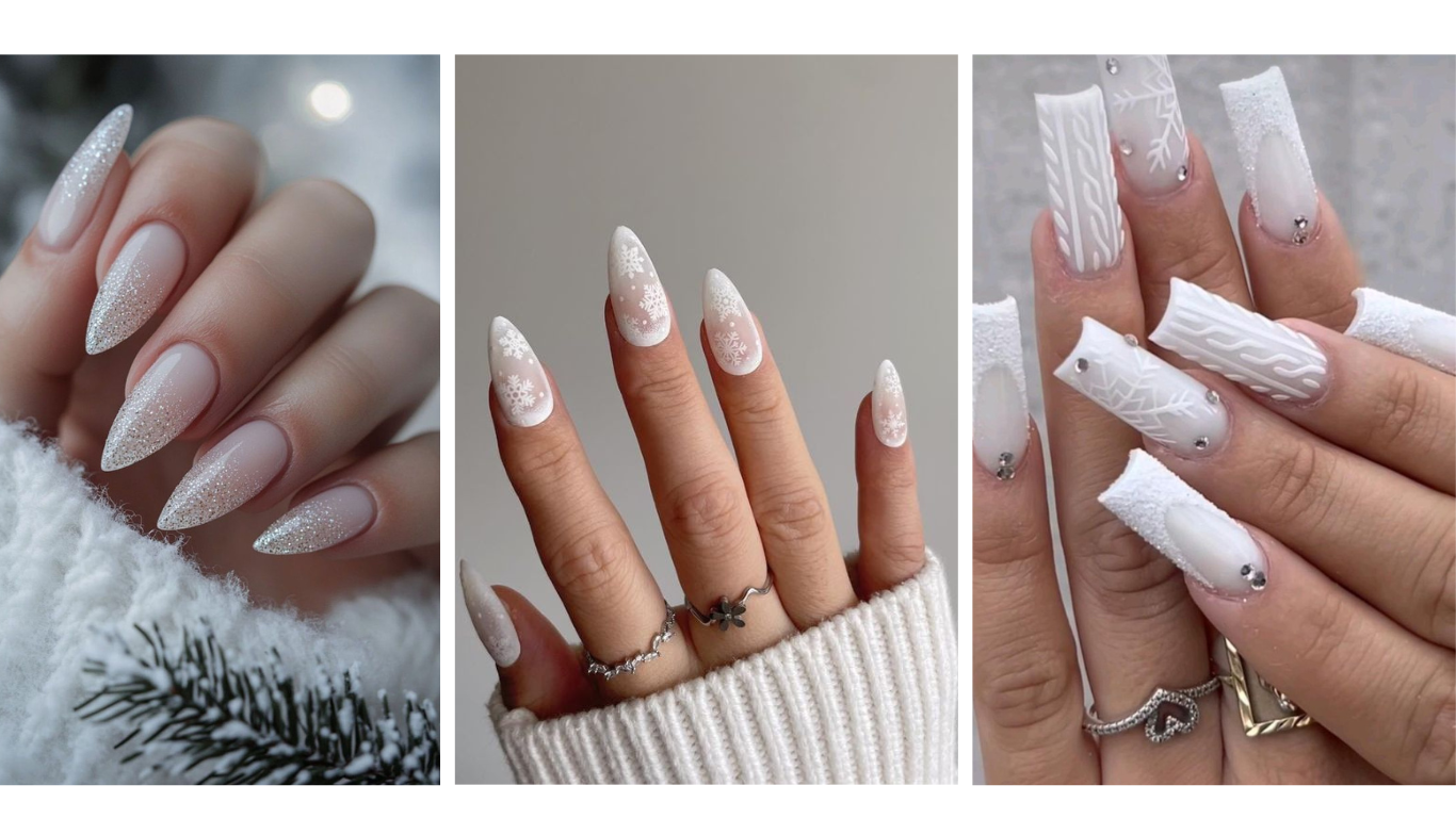 Winter white nails