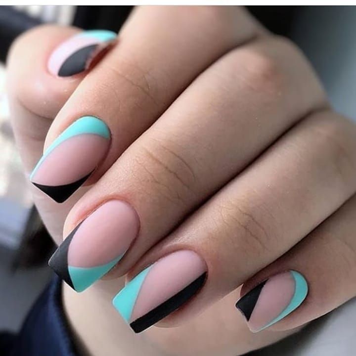 Express your creativity with these bold and artistic abstract matte nail designs. #mattenailart #abstractdesign #nailart