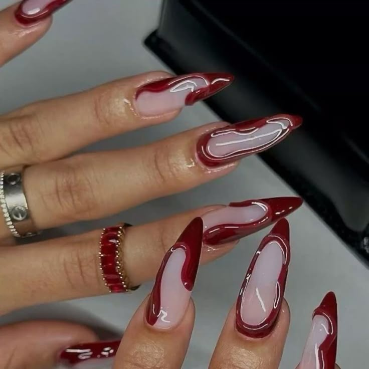 Burgundy Chrome with Negative Space Design