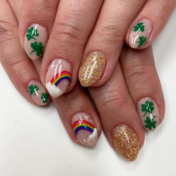 Get lucky this St. Patrick's Day with these charming lucky charm nail designs. #StPatricksDay #NailArtInspiration #HolidayNails #CelebrationNails #FestiveNails