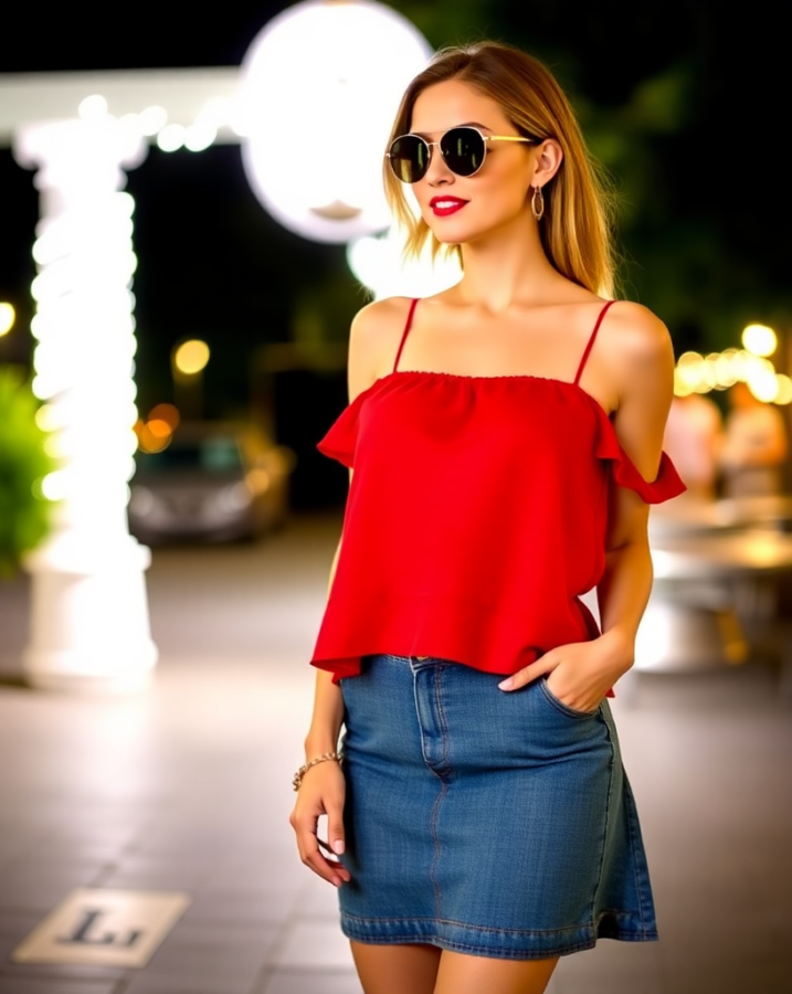 A red tank top for summer evening out